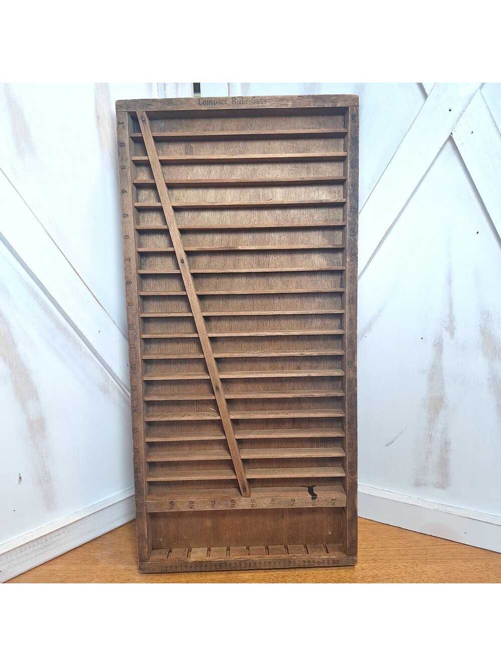 VTG Wooden Printer Letter Press Drawer Display 7.5"W X15.25"H X 1"Deep 37 Slots